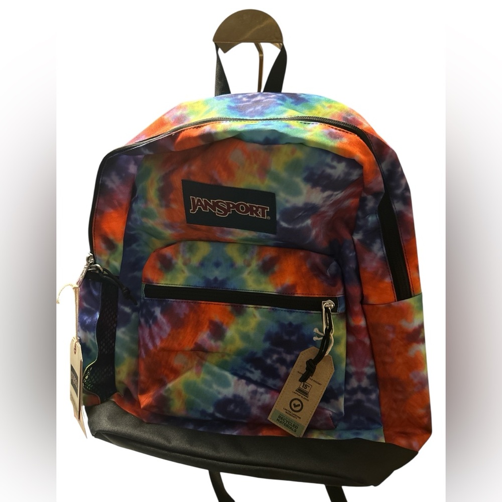 Eye-catching JanSport Tie Dye Backpack Orange Blue School Travel Bookbag new